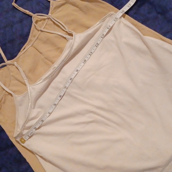 🍭🏍2 Women's White and Tan Camisole Tops - Picture 3 of 6